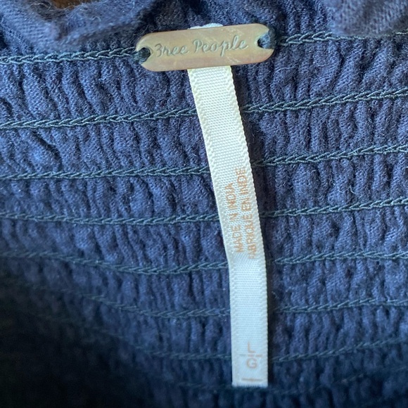 Free People Black Santorini Black and Gold Embroidered Top - Picture 5 of 16